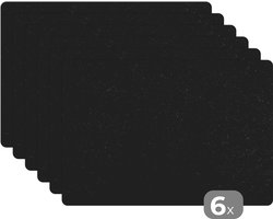 KitchenYeah - Placemats - Onderlegger - Graniet - Zwart - Steen - Industrieel - Tafelbeschermer - 45x30 cm - Anti-slip - Borden onderzetters