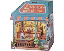 Kitcreatives , DIY Huisje, Coffee Shop, BE013155, 19x15,4x9,5 cm