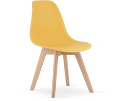 KITO Eetkamerstoel – Groen Kunststof – Naturelkleurige Kunststof Poten – Moderne Kuipstoel – Modern Design – Voor Eettafel, Keuken en Eetkamer