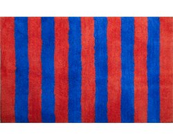 Kitsch Kitchen - Badmat gestreept oranje/donkerblauw