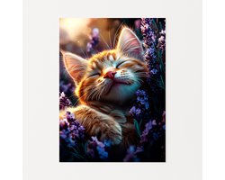 Kitten muurdecoratie - Realistisch - Romantisch - 30x40 cm