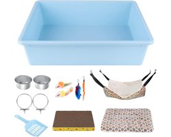 Kitten Starter Kit Set voor Kattenkooi - Kattenbak Supplies Hangmat Bed Mat Krabpad Speelgoed Kat Huisdieren (11 stuks)