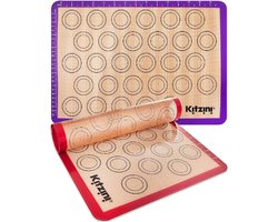 Kitzini Siliconen Bakmat - 2 stuks - Deegmat - Ovenmat - Hittebestendige Mat tot 250°C - Herbruikbaar en niet-klevend - Vaatwasserbestendig - BPA-vrij - Bakspullen - Bakpapier Herbruikbaar