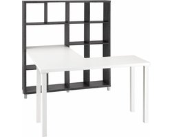 Kiwi Boekenkast Met Bureau Beton wit