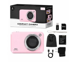 K&L Digitale Camera - Full HD & 64MP - 64GB - Fotocamera - Inc. Selfiecamera - Vlog Camera voor Kinderen en Volwassenen - Compact Camera - Foto & Video - Dual Lens - 16x Zoom