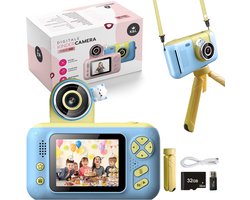 K&L Digitale Kindercamera Kids - Kinder vlog camera - Kindercamera's Digitaal - Fototoestel Kinderen - Kinderfototoestel - Blauw