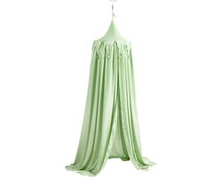 Klamboe bedhemel kinderkamer jongens meisjes 240 x 50 cm mintgroen - inclusief montagemateriaal - muggennet Klamboe