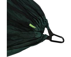 Klamboe hangmat - Camping hangmat - Buiten ontspannen - Met luifel dubbele rits - 250 x 120 cm - Groen