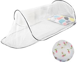 Klamboebed - Opvouwbaar Klamboe - L210x H56x B80cm - Pop-Up Klamboebed - Klamboetent - Muskietennet - Cupola - Klamboe - Bedtent Pop-Up - Anti-Muggen, Geen Installatie Nodig - Geschikt Voor Kamperen, Achtertuin, Opvouwbare Reistent, Reisklamboe