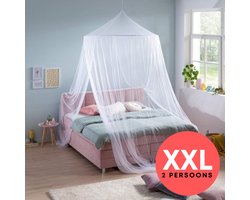 Klamboes XXL – Klamboe 2 Personen met Deur – Extra Groot Muskietennet voor Tweepersoons Bed – Bedtent tegen Muggen – Wit