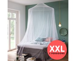 Klamboes XXL – Klamboe 2 Personen Wit – Extra Groot Muskietennet voor Tweepersoons Bed – Bedtent tegen Muggen