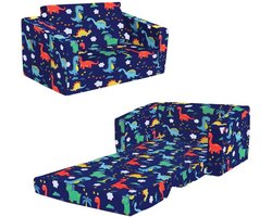 Klapbank 2-in-1 - Kinderbank - Peuterfauteuil - Comfortabel - Ademend - Huidvriendelijk Fluweel - Kindersofa