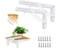 Klapconsole 300 mm 2 stuks zware belasting tafelklapscharnier - klaptafel muur klapplankhouders voor huis keuken klaptafel - wandmontage (draagvermogen 50 kg) klaptafel wandmontage