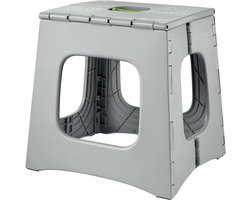 Klapkruk - Opvouwbaar krukje - Ruimte besparen - Anti-slip oppervlak - 35 cm hoog - Grijs