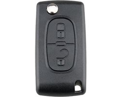 Klapsleutel geschikt voor peugot 2 knop - behuizingen voor Peugeot - zwart