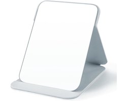 Klapspiegel Draagbare, Tafelspiegel Multi Stand Hoek, Reisspiegel, Super HD Make-up Spiegel, Opvouwbare spiegel met PU-lederen Hoes, Inklapbare Spiegel - 21x15cm(Wit)