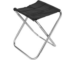 Klapstoel Aluminium - Campingstoel Opvouwbaar - Buiten Zitten - Sterke Dwarsbuissteun - 22.5 cm - Zilver