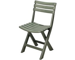 Klapstoel binnen/buiten - groen - 42 x 80 cm - stevig kunststof - bijzetstoelen - opvouwbaar - tuinstoel
