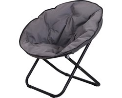 Klapstoel - Campingstoel - Tuinstoel - Stoelen - Kuipstoel - Opvouwbaar- Grijs - 80 x 80 x 75 cm