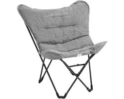 Klapstoel - Campingstoel - Tuinstoel - Stoelen - Kuipstoel - Opvouwbaar- Grijs - 88 x 74 x 84 cm