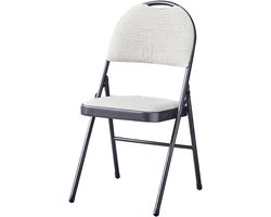 Klapstoel Gewatteerd - Opvouwbare Stoel - Extra Zitplaats - Comfortabele Ondersteuning - 85x47x44cm - Beige