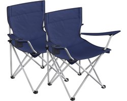Klapstoel Met Bekerhouder Set van 2 Campingstoelen Outdoor Inklapbaar Inclusief Draagtas