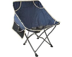 Klapstoel Outdoor - Maanstoel Vlinderstoel - Picknick Barbecue - Draagbaar - Single - Marineblauw