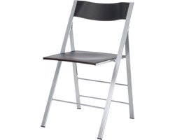Klapstoel POCKET S75, aluminium frame, zitting en rug ZWART.