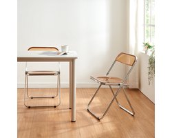 Klapstoel set van 2 Pornainen 74x46x47 cm oranje transparant [en.casa]