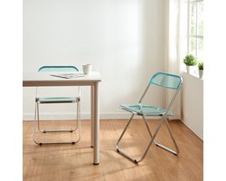 Klapstoel set van 6 Pornainen 74x46x47 cm lichtblauw transparant [en.casa]