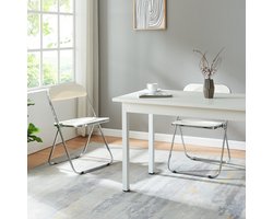 Klapstoel set van 6 Pornainen 74x46x47 cm wit [en.casa]