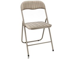 Klapstoel Taupe Fluweel– Opklapbare Stoel met Zachte Bekleding – Vouwstoel voor Eettafel, Bezoek, Feest, Kantoor en Thuis – 80x44x47 cm