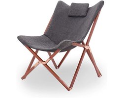 Klapstoel Tuin Patio Comfortabel Outwell Camping Opvouwbaar Stranddek Draagbaar Fauteuil Fauteuil Lounge Salon Ligstoel Met Kussen Opklapbaar Houten Gemakkelijk Lui Relaxer Donker G