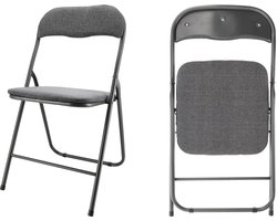 Klapstoel- vouwstoel - eettafelstoel - opklapbare stoel grijs - Belastbaar tot 100 kg