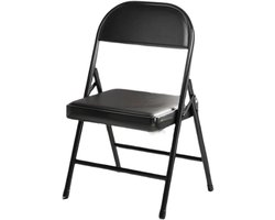 Klapstoelen Set - Opvouwbare Stoelen - Feest en Kantoor - Comfortabel Gewatteerd - Set van 6 - Zwart