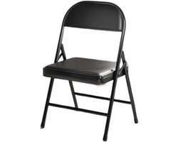 Klapstoelen Set - Opvouwbare Stoelen - Feesten en Bijeenkomsten - 200 kg Draagvermogen - Set van 6 - Zwart