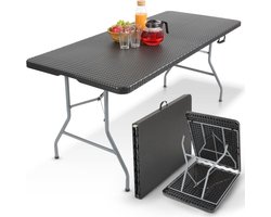 Klaptafel 182 x 74 cm - Opvouwbare Tuintafel voor Binnen en Buiten - Draagbaar en Duurzaam - Ideaal voor Feestjes en Barbecues