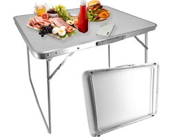 Klaptafel 80x60x70cm - Weerbestendige Inklapbare Campingtafel voor Buiten - Opvouwbare Tuintafel met Handvat voor 1-2 Personen - Stevige Vouwtafel