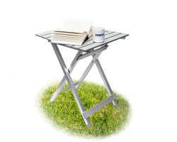 klaptafel - aluminium - weervast - 59,5 x 50 x 47,5 cm - buiten - zilver