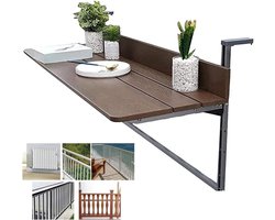 Klaptafel Balkon - Hangtafel Buiten - Kleine Ruimte - Verstelbare Hoogte - 60x37cm - Geel