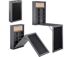 Klaptafel eettafel voor wandmontage met krijtbord donkergrijs