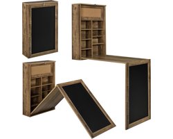Klaptafel eettafel voor wandmontage met krijtbord hout