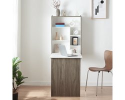 Klaptafel Greve voor wandmontage 80x62x16 cm wit en houtkleurig [en.casa]