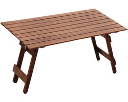 Klaptafel Hout - Picknicktafel Buiten - Kamperen en Reizen - Draagkracht 50kg - 80x48x43cm - Multicolor