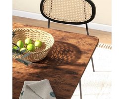 Klaptafel – Opklapbare Tafel – Uitklapbare Eettafel – Mobiele Tafel – Eetkamer Tafel – Voor 6 Personen – Met Open Opbergrek – Rustiek Bruin