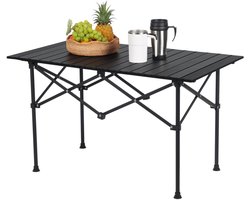 klaptafel - oprolbaar blad - 55 x 95 x 53 cm - staal - met zak - zwart