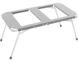Klaptafel Set - Inklapbare Tafel - Kampeer Avontuur - Modulair Uitbreidbaar - 2 Delig - Zilver