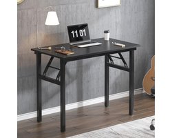 Klaptafel voor computer en vergadertafel - 80 x 40 x 75 cm, Teak en Zwart