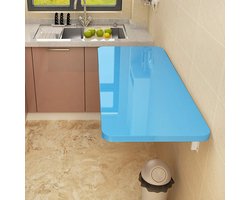 Klaptafel Wandmontage - Bureau Kast - Ruimte Besparen - Sterke Draagkracht - 50x30 cm - Blauw