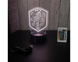 Klarigo®️ Nachtlamp – 3D LED Lamp Illusie – 16 Kleuren – Bureaulamp – Nederlands Elftal - Oranje Legioen - Voetbal - WK 2022 Qatar – Nachtlampje Kinderen – Creative lamp - Afstandsbediening